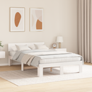 vidaXL Ágykeret fejtámlával Fehér 140 x 190 cm Tömör fenyőfa