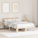 vidaXL Ágykeret fejtámlával Természetes 135 x 190 cm Tömör fenyőfa