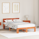 vidaXL Ágykeret fejtámlával Faggyú barna 120 x 190 cm Tömör fenyőfa
