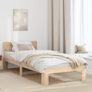 vidaXL Ágykeret fejtámlával Természetes 100 x 200 cm Tömör fenyőfa