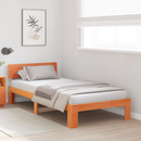 vidaXL Ágykeret fejtámlával Faggyú barna 90 x 190 cm Tömör fenyőfa