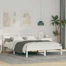 vidaXL Ágykeret fejtámlával Fehér 140 x 190 cm Tömör fenyőfa