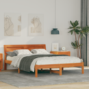 vidaXL Ágykeret fejtámlával Faggyú barna 140 x 190 cm Tömör fenyőfa