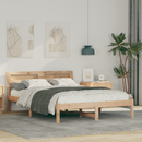 vidaXL Ágykeret fejtámlával Barna 135 x 190 cm Tömör fenyőfa