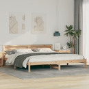 vidaXL Ágykeret fejtámlával Barna 180 x 200 cm Tömör fenyőfa