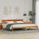 vidaXL Ágykeret fejtámlával Faggyú barna 180 x 200 cm Tömör fenyőfa