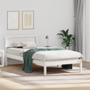 vidaXL Ágykeret fejtámlával Fehér 90 x 200 cm Tömör fenyőfa