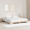 vidaXL Ágykeret Természetes 180 x 200 cm Tömör fenyőfa