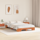 vidaXL Ágykeret Faggyú barna 140 x 190 cm Tömör fenyőfa