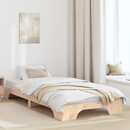 vidaXL Ágykeret Természetes 100 x 200 cm Tömör fenyőfa