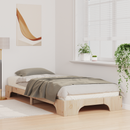 vidaXL Ágykeret Barna 100 x 220 cm Tömör fenyőfa