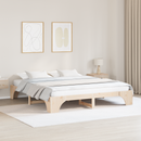 vidaXL Ágykeret Természetes 200 x 200 cm Tömör fenyőfa
