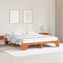 vidaXL Ágykeret Faggyú barna 200 x 200 cm Tömör fenyőfa