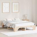 vidaXL Ágykeret Természetes 150 x 200 cm Tömör fenyőfa