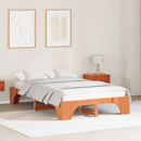 vidaXL Ágykeret Faggyú barna 140 x 190 cm Tömör fenyőfa