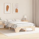 vidaXL Ágykeret Természetes 135 x 190 cm Tömör fenyőfa