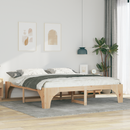 vidaXL Ágykeret Barna 200 x 200 cm Tömör fenyőfa