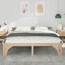 vidaXL Ágykeret Barna 200 x 200 cm Tömör fenyőfa