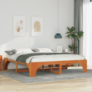 vidaXL Ágykeret Barna 200 x 200 cm Tömör fenyőfa