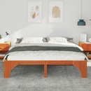 vidaXL Ágykeret Barna 200 x 200 cm Tömör fenyőfa