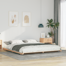 vidaXL Ágykeret Barna 200 x 200 cm Tömör fenyőfa