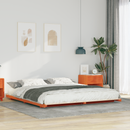 vidaXL Ágykeret Faggyú barna 200 x 220 cm Tömör fenyőfa