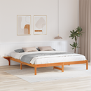vidaXL Ágykeret Faggyú barna 200 x 200 cm Tömör fenyőfa