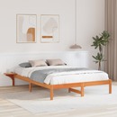 vidaXL Ágykeret Faggyú barna 150 x 200 cm Tömör fenyőfa