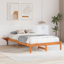 vidaXL Ágykeret Faggyú barna 135 x 190 cm Tömör fenyőfa