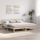 vidaXL Ágykeret fejtámlával Természetes 200 x 200 cm Tömör fenyőfa