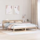 vidaXL Ágykeret fejtámlával Természetes 180 x 200 cm Tömör fenyőfa