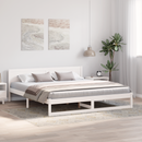vidaXL Ágykeret fejtámlával Fehér 180 x 200 cm Tömör fenyőfa