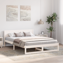 vidaXL Ágykeret fejtámlával Fehér 160 x 200 cm Tömör fenyőfa