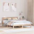 vidaXL Ágykeret fejtámlával Természetes 150 x 200 cm Tömör fenyőfa