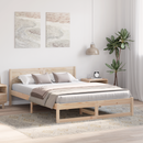vidaXL Ágykeret fejtámlával Természetes 140 x 200 cm Tömör fenyőfa