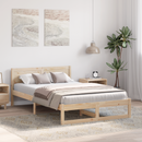 vidaXL Ágykeret fejtámlával Természetes 120 x 200 cm Tömör fenyőfa