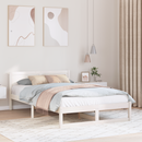vidaXL Ágykeret fejtámlával Fehér 120 x 200 cm Tömör fenyőfa