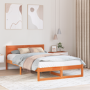vidaXL Ágykeret fejtámlával Faggyú barna 120 x 200 cm Tömör fenyőfa