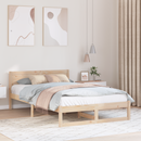 vidaXL Ágykeret fejtámlával Természetes 120 x 190 cm Tömör fenyőfa