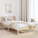 vidaXL Ágykeret fejtámlával Természetes 100 x 200 cm Tömör fenyőfa