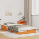 vidaXL Ágykeret Faggyú barna 90 x 220 cm Tömör fenyőfa