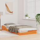 vidaXL Ágykeret Faggyú barna 100 x 220 cm Tömör fenyőfa