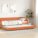 vidaXL Ágykeret Faggyú barna 75 x 190 cm Tömör fenyőfa