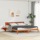 vidaXL Ágykeret fejtámlával Faggyú barna 180 x 200 cm Tömör fenyőfa