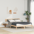 vidaXL Ágykeret fejtámlával Barna 150 x 200 cm Tömör fenyőfa