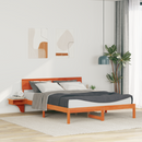 vidaXL Ágykeret fejtámlával Faggyú barna 150 x 200 cm Tömör fenyőfa