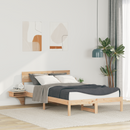 vidaXL Ágykeret fejtámlával Barna 140 x 190 cm Tömör fenyőfa