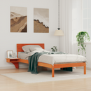 vidaXL Ágykeret fejtámlával Faggyú barna 100 x 200 cm Tömör fenyőfa