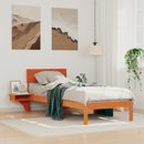 vidaXL Ágykeret fejtámlával Faggyú barna 75 x 190 cm Tömör fenyőfa