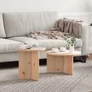 vidaXL Dohányzóasztal 2 pcs Természetes Tömör fenyőfa